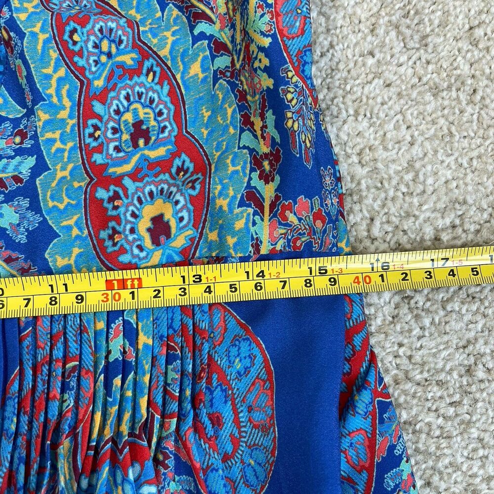 Anthropologie Ranna Gill Boteh Jewel Neckline Maxi Dress 6 Pleated Flowy Party - Picture 14 of 15